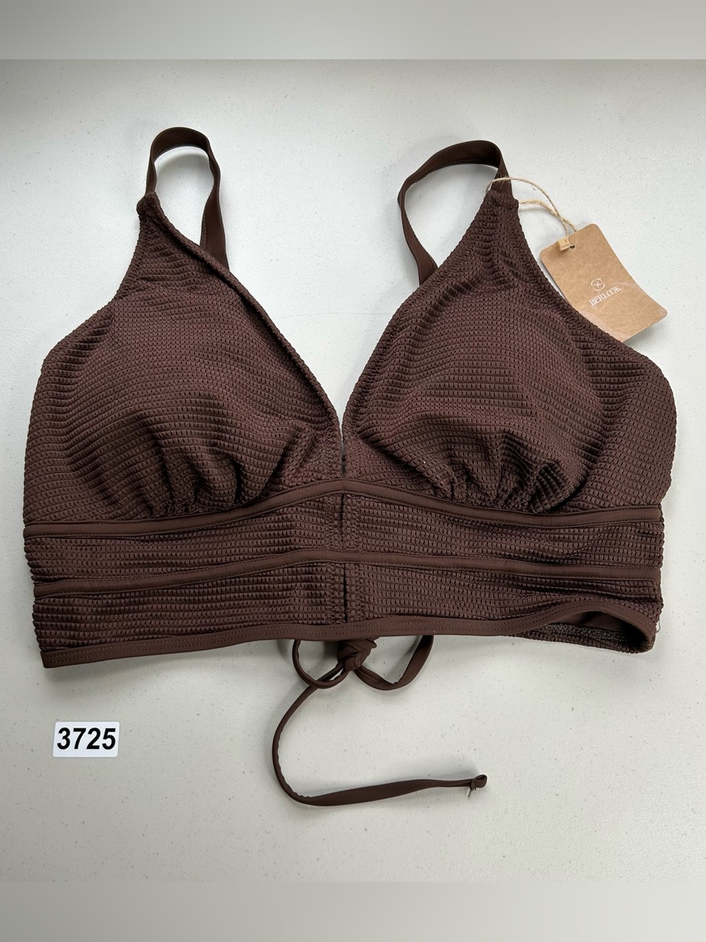 Berlook Bikini Top Brown Plus Size 20 Textured Swimwear